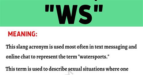 WS Sex Abbreviation Meaning